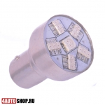   Светодиодная автолампа P21W 1 LED SMD5050 + 15 LED SMD1210 (красная) (2шт.)